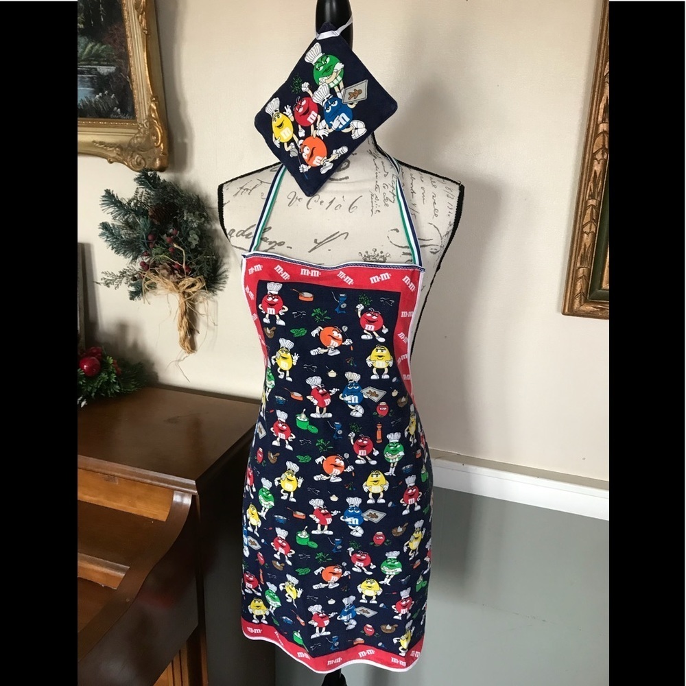 Rare Vintage M&M’s Apron& Matching Magnetic Holder🔴FINAL SALE